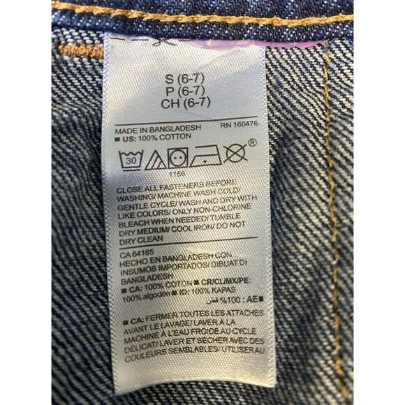 Old Navy Girls Jean Skirt Snap Front Adjustable Waist Size S 6/7 Denim Skirt - Picture 10 of 11